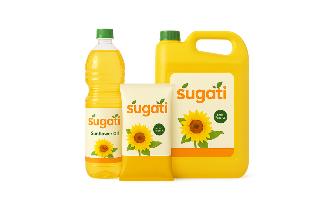 “Sugati cold-pressed [oil type] bottle and pouch